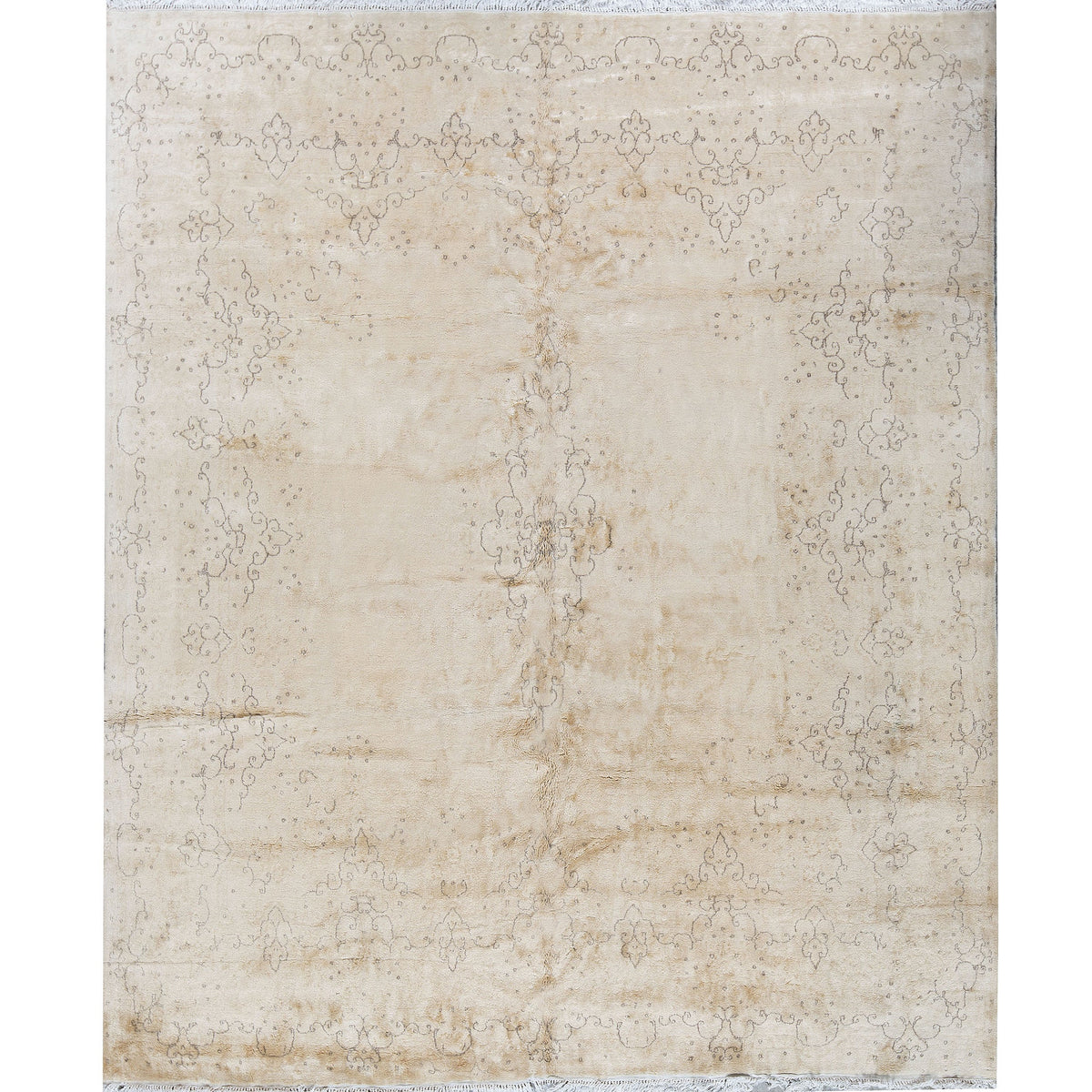 SEMI-ANTIQUE KIRMAN IVORY 9'10" X 11'6"