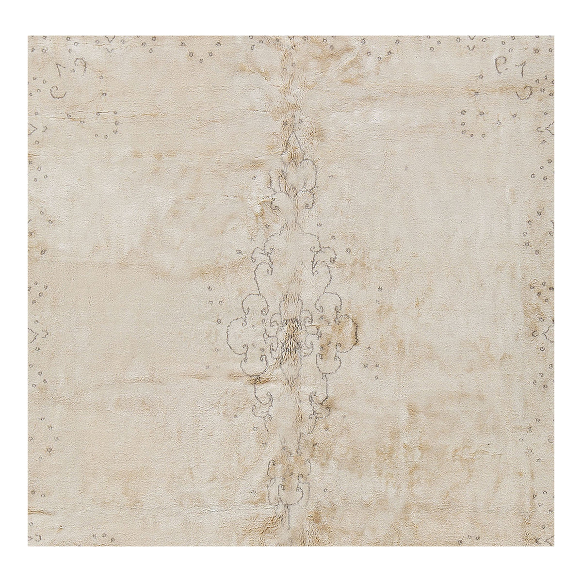 SEMI-ANTIQUE KIRMAN IVORY 9'10" X 11'6"