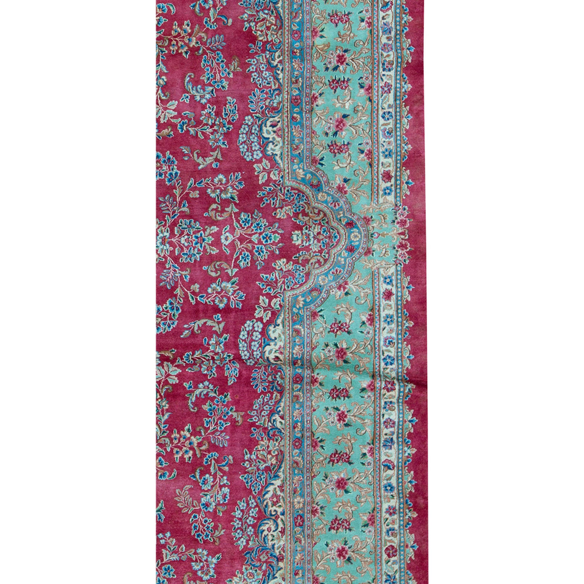 SEMI-ANTIQUE KIRMAN ROSE / GREEN 11' X 15'8"