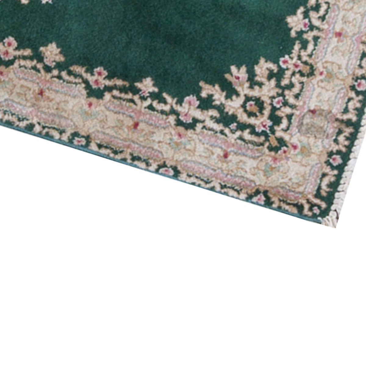 SEMI-ANTIQUE KIRMAN GREEN / IVORY 1'11" X 3'10"