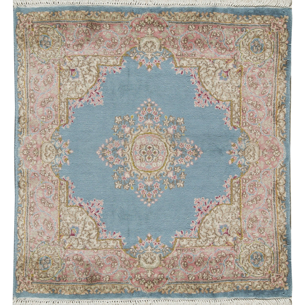 SEMI-ANTIQUE KIRMAN BLUE 3'10" X 4'