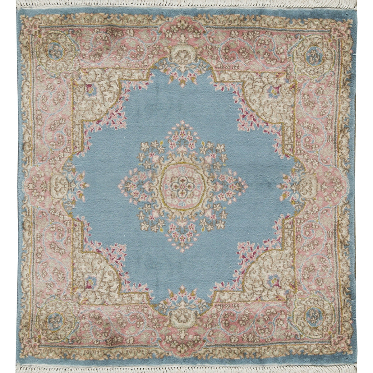 SEMI-ANTIQUE KIRMAN BLUE 3'10" X 4'