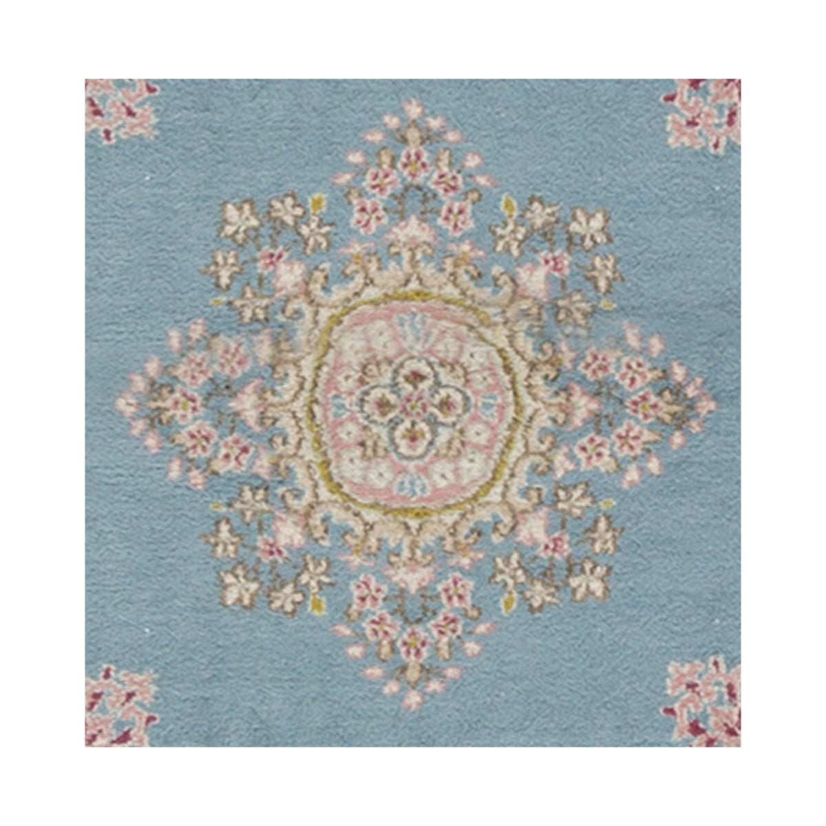 SEMI-ANTIQUE KIRMAN BLUE 3'10" X 4'