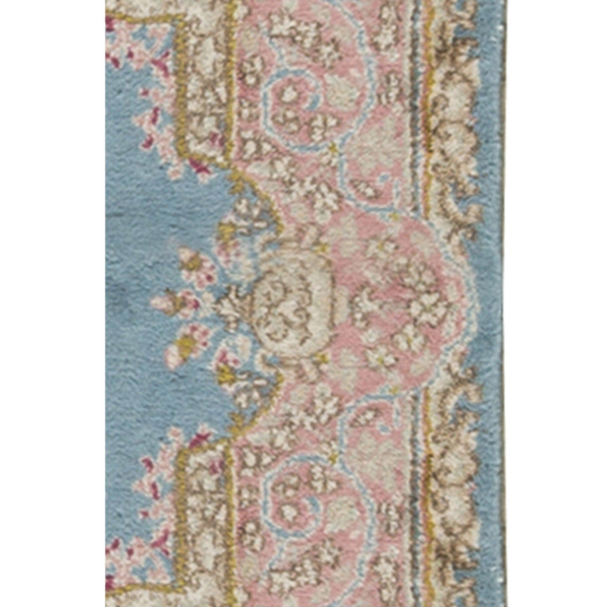 SEMI-ANTIQUE KIRMAN BLUE 3'10" X 4'