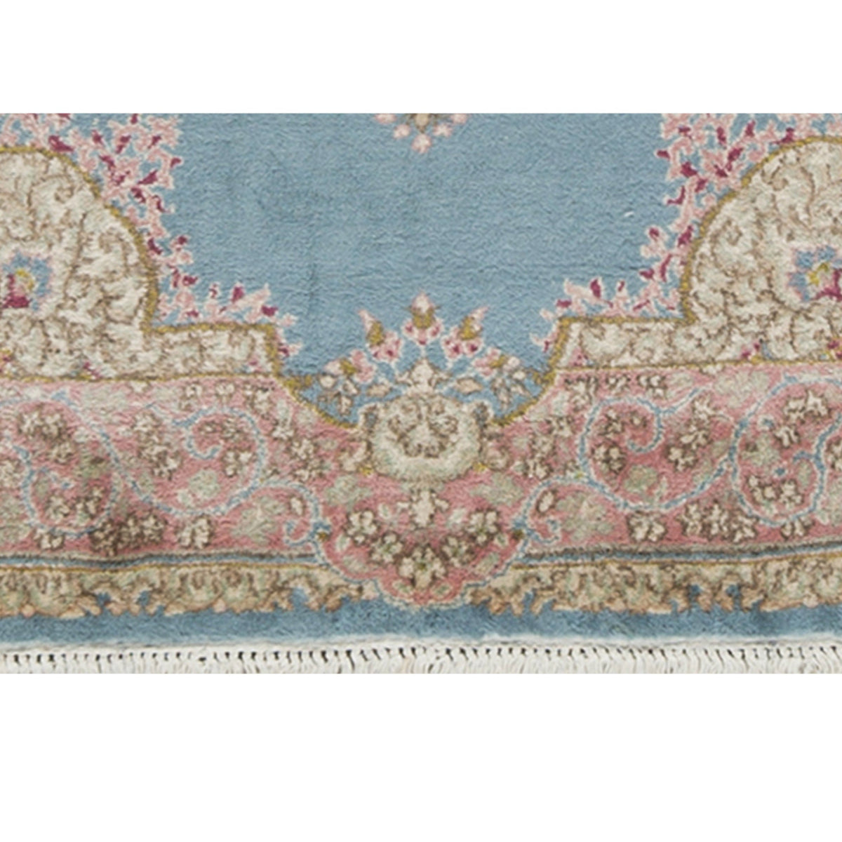 SEMI-ANTIQUE KIRMAN BLUE 3'10" X 4'