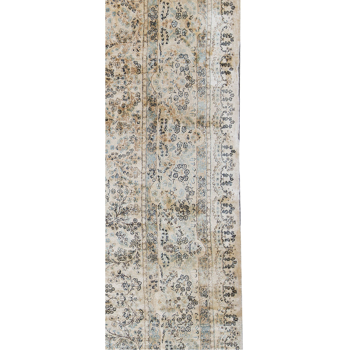 SEMI-ANTIQUE KIRMAN IVORY 9'7" X 14'7"