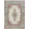 SEMI-ANTIQUE KIRMAN IVORY / GREEN 8'10" X 12'1"