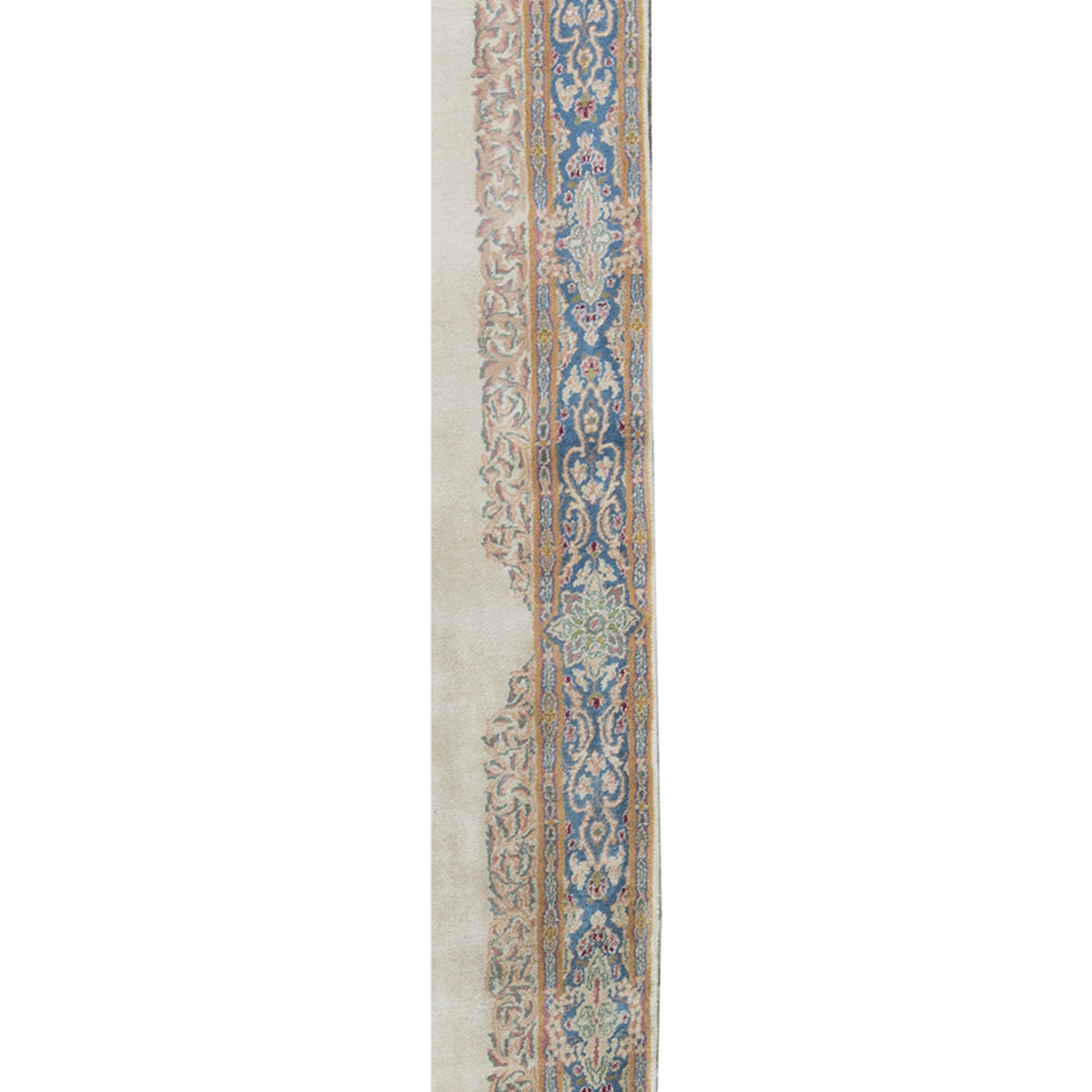 SEMI-ANTIQUE KIRMAN IVORY / BLUE 4' X 15'2"