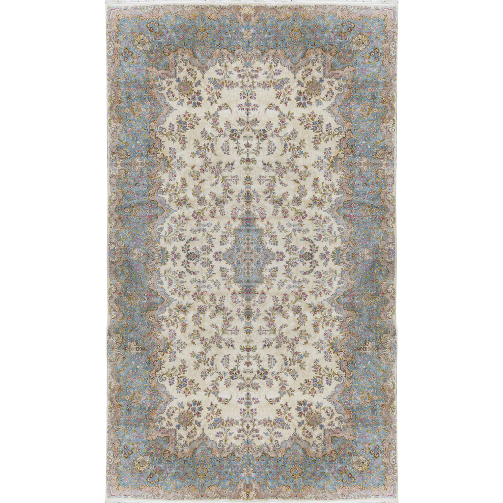 SEMI-ANTIQUE KIRMAN IVORY / BLUE 11'6" X 19'5"