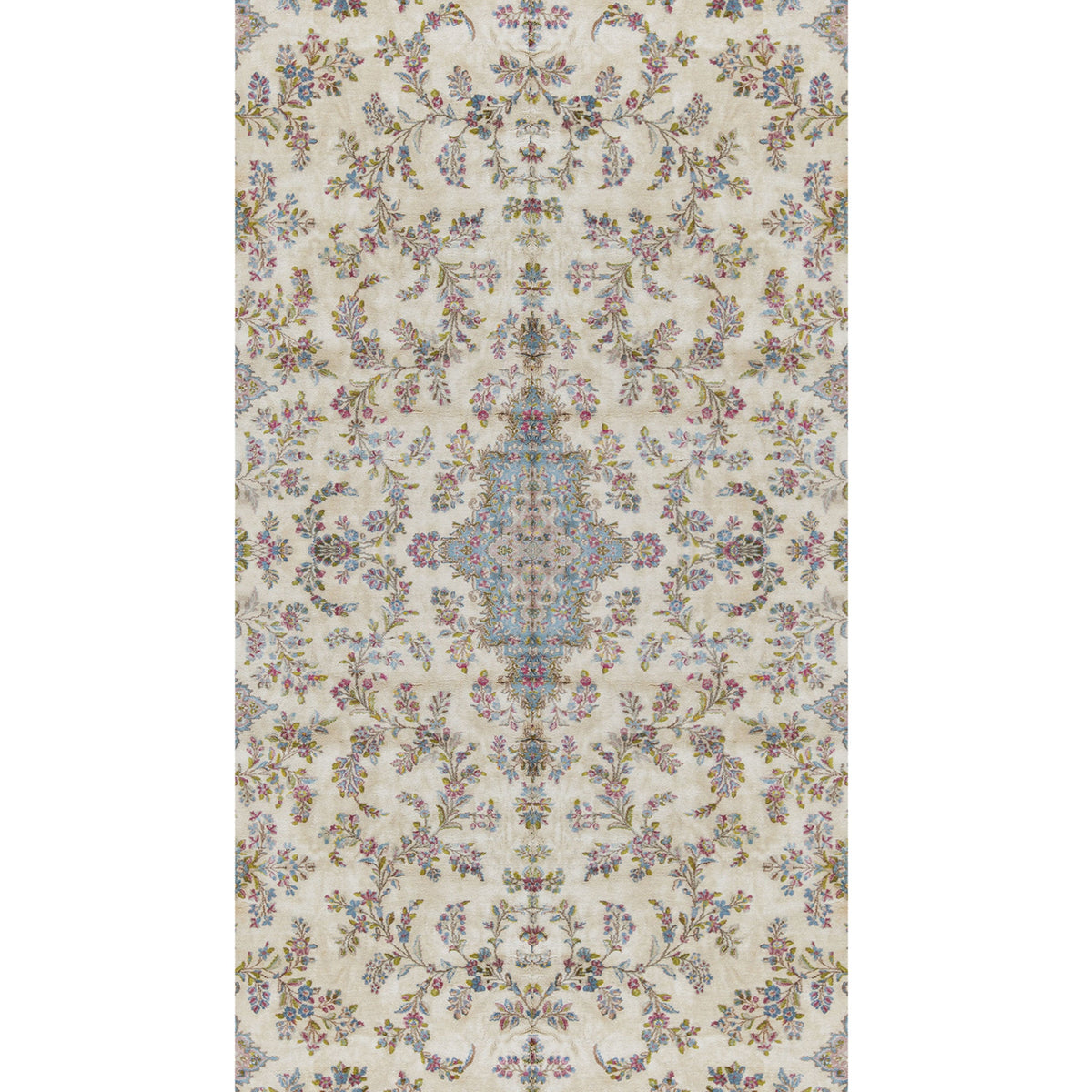SEMI-ANTIQUE KIRMAN IVORY / BLUE 11'6" X 19'5"