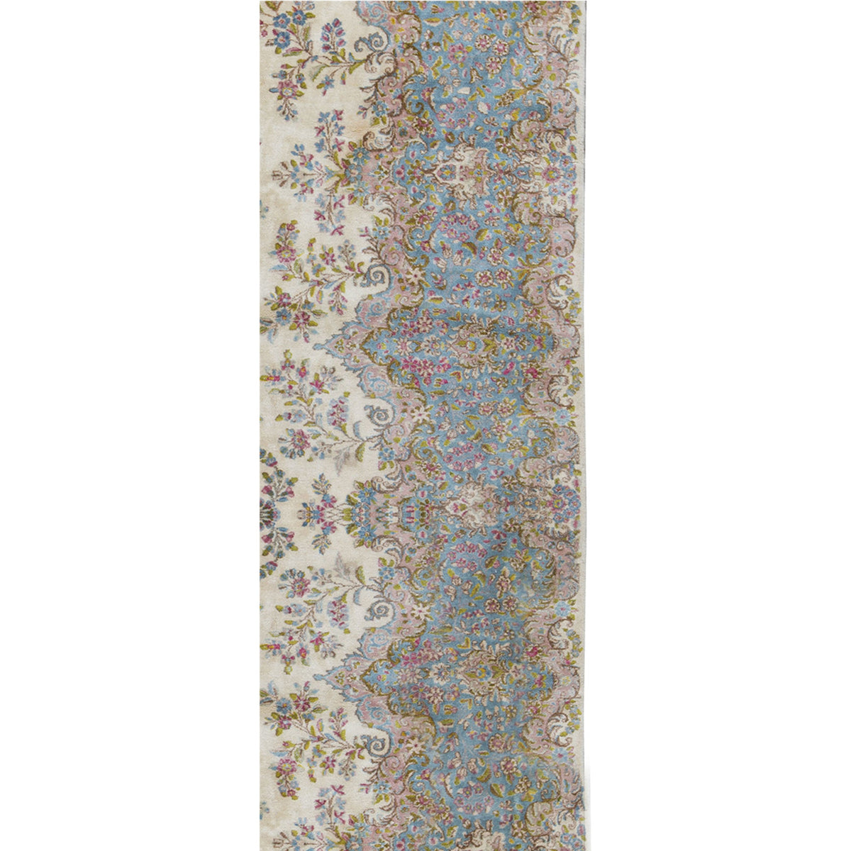 SEMI-ANTIQUE KIRMAN IVORY / BLUE 11'6" X 19'5"