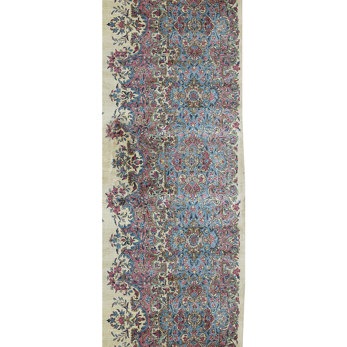SEMI-ANTIQUE KIRMAN IVORY / BLUE 11'8" X 20'5"