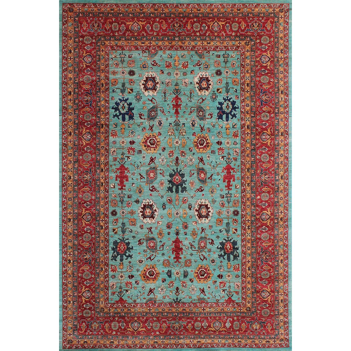 ARYANA ARYAN TURQUOISE / RUST 9'10" X 13'9"