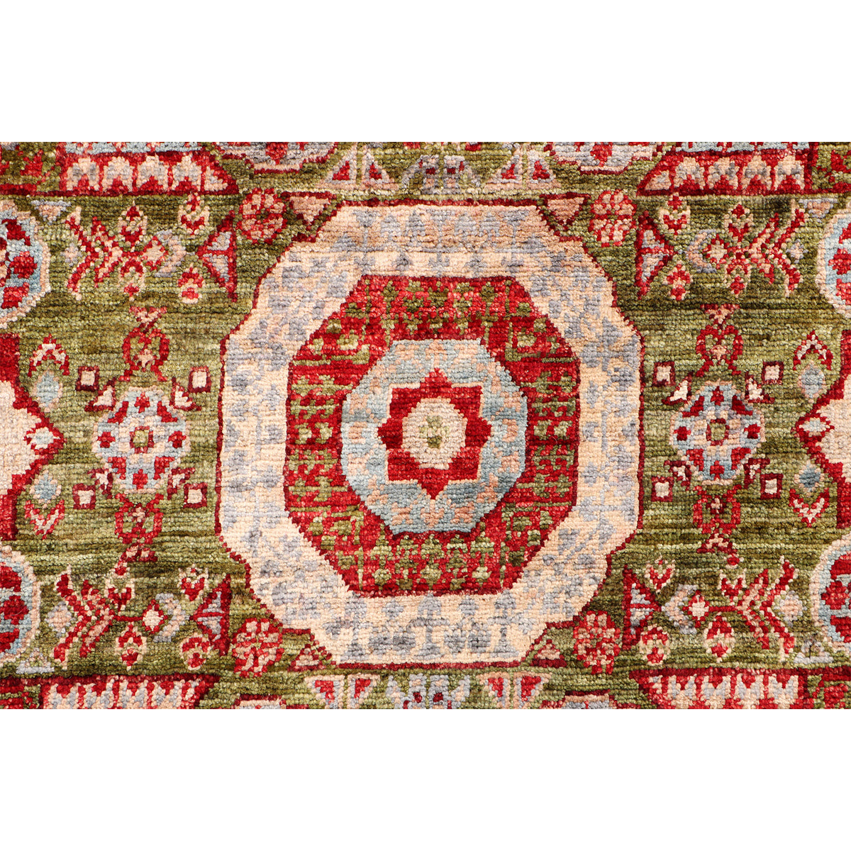 ARYANA MAMLU GREEN / RED 2'6" X 9'11"