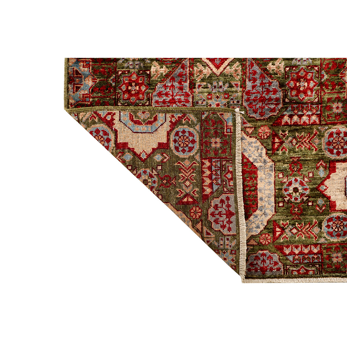 ARYANA MAMLU GREEN / RED 2'6" X 9'11"