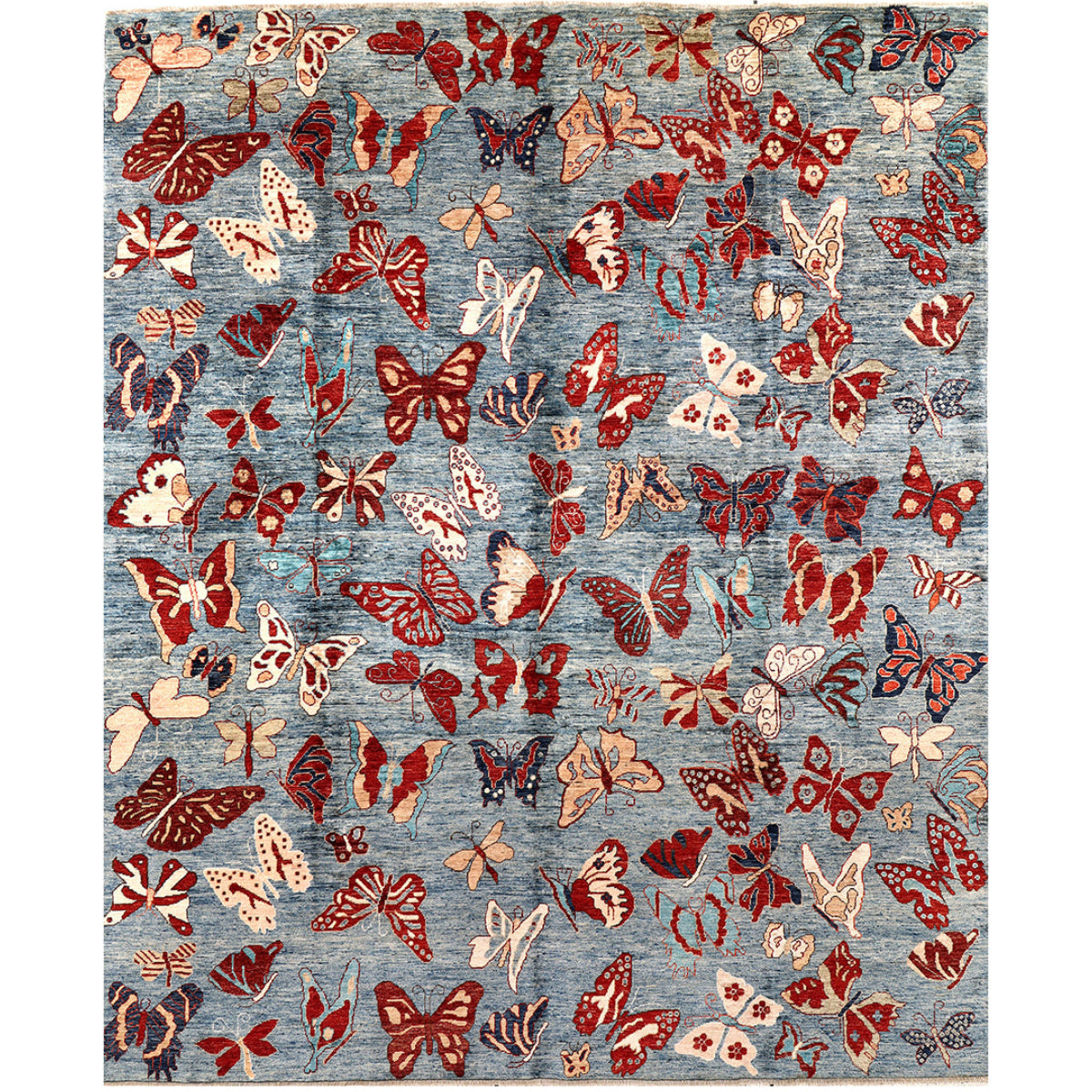 ARYANA BUTTE LIGHT BLUE / RED 8' X 9'10"