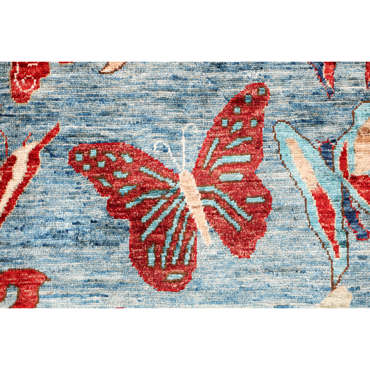 ARYANA BUTTE LIGHT BLUE / RED 8' X 9'10"