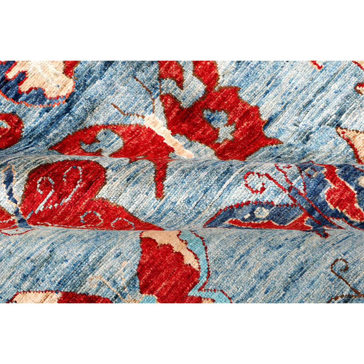 ARYANA BUTTE LIGHT BLUE / RED 8' X 9'10"