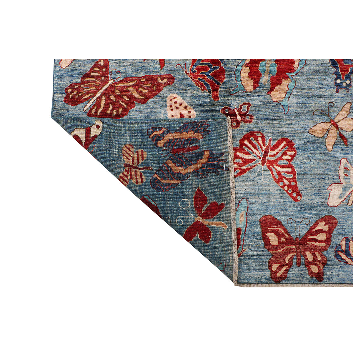 ARYANA BUTTE LIGHT BLUE / RED 8' X 9'10"