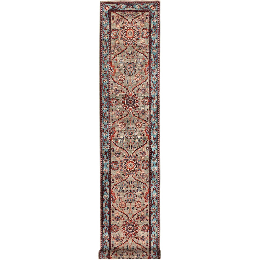 ARYANA ARYAN LIGHT GREEN / BLUE 2'7" X 13'9"