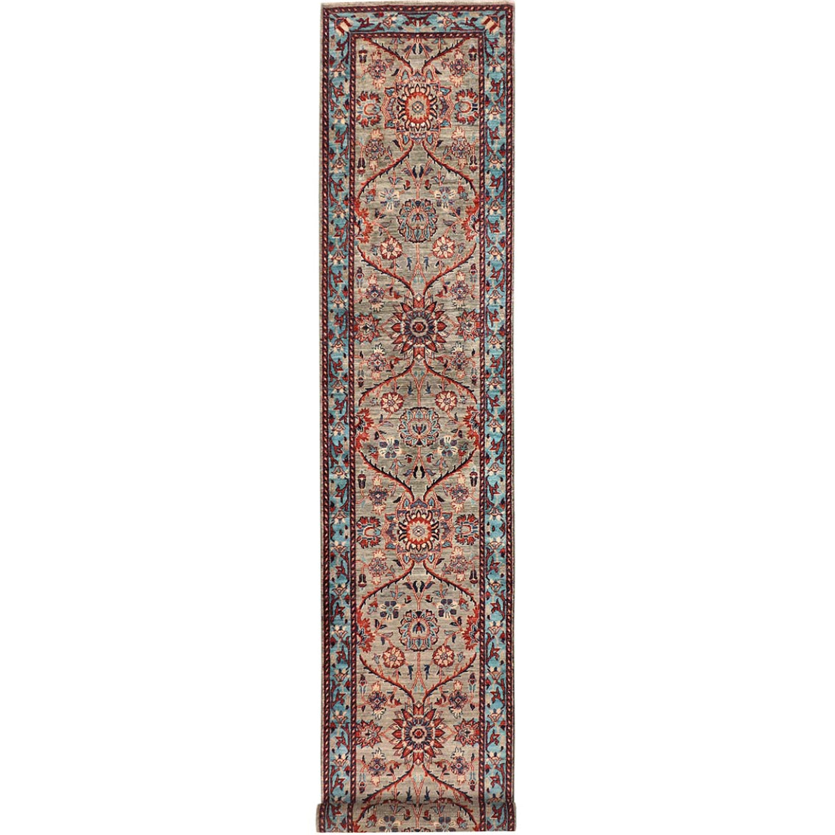 ARYANA ARYAN LIGHT GREEN / BLUE 2'7" X 13'9"