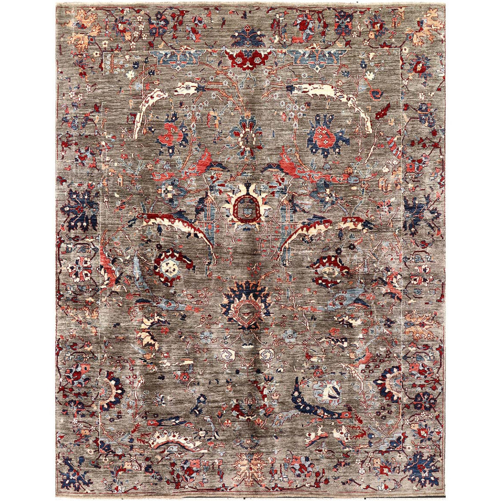 ARYANA ARYAN LIGHT GREEN / RED 7'9" X 9'10"