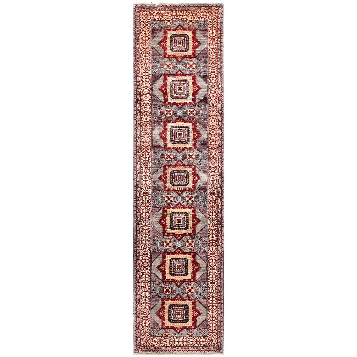 ARYANA MAMLU LIGHT BLUE / IVORY 2'6" X 9'8"