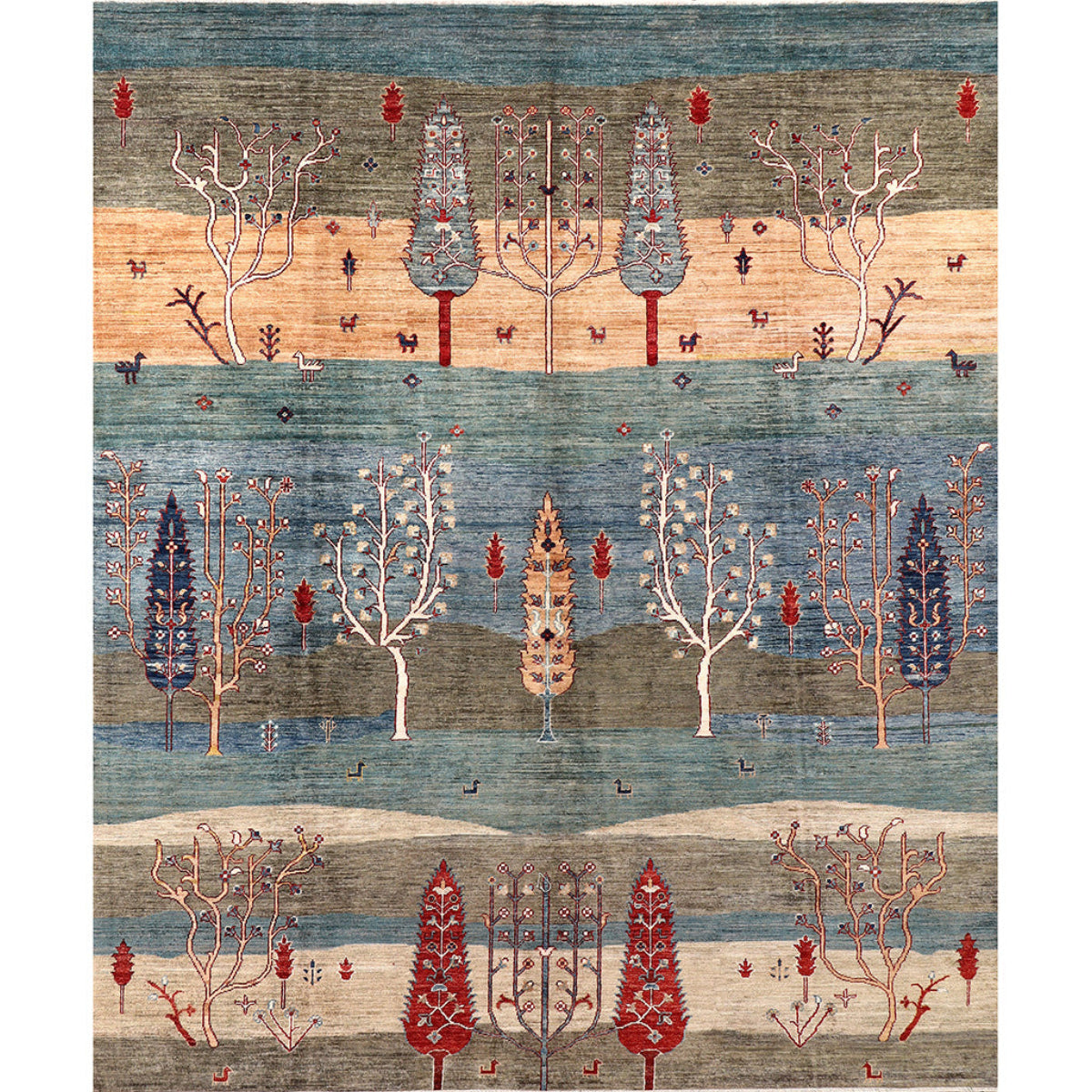 ARYANA ARYAN LIGHT BLUE / LIGHT GREEN 8'1" X 9'10"