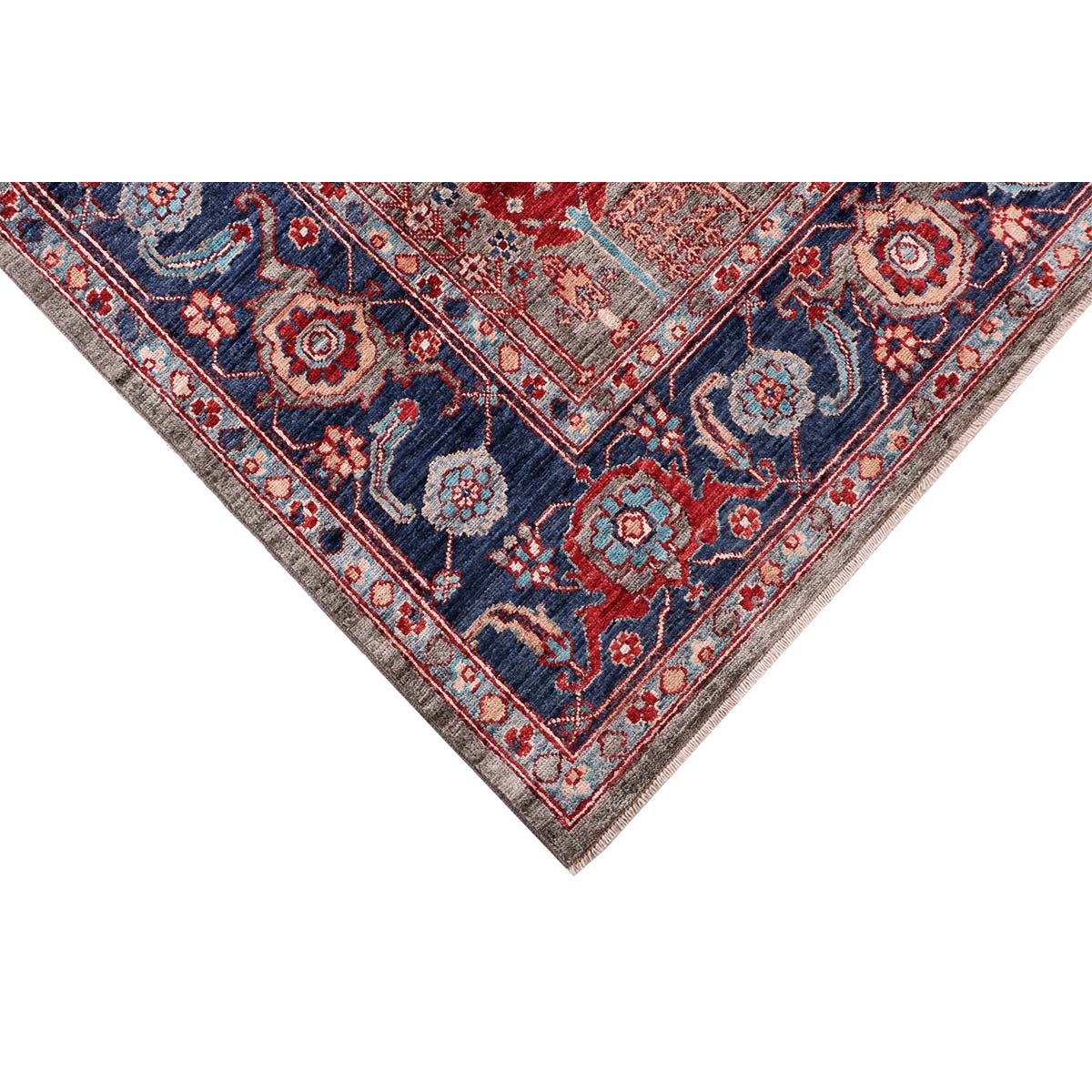 ARYANA ARYAN LIGHT GREEN / NAVY 8' X 9'9"