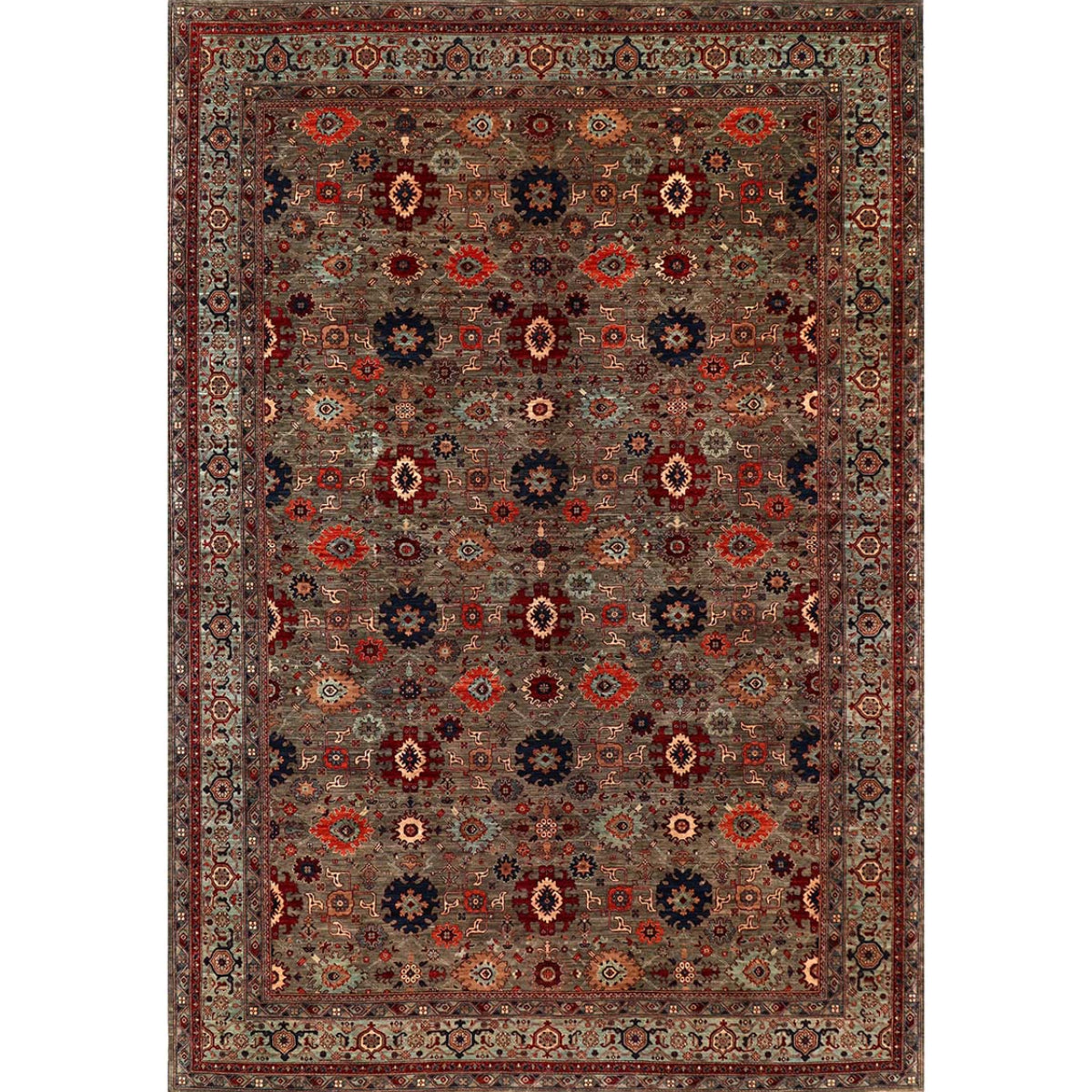 ARYANA ARYAN BROWN / LIGHT BLUE 12'4" X 18'