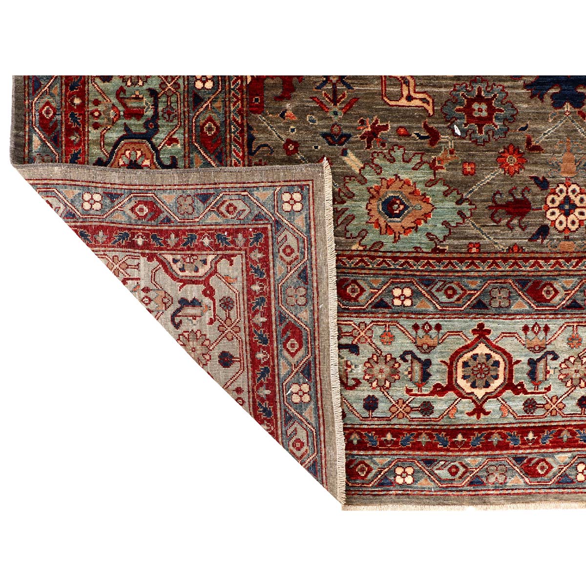 ARYANA ARYAN BROWN / LIGHT BLUE 12'4" X 18'
