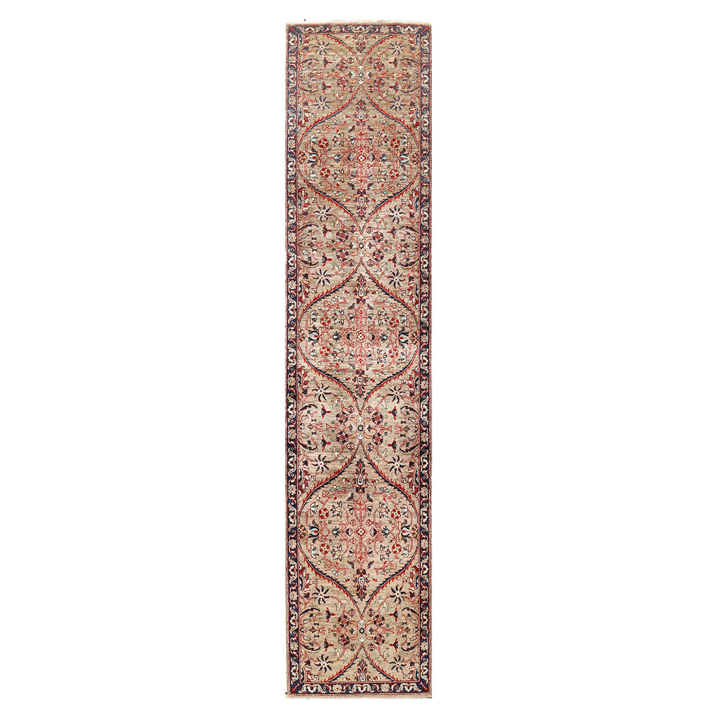 ARYANA ARYAN LIGHT GREEN / NAVY 2'-5" X 11'-6"
