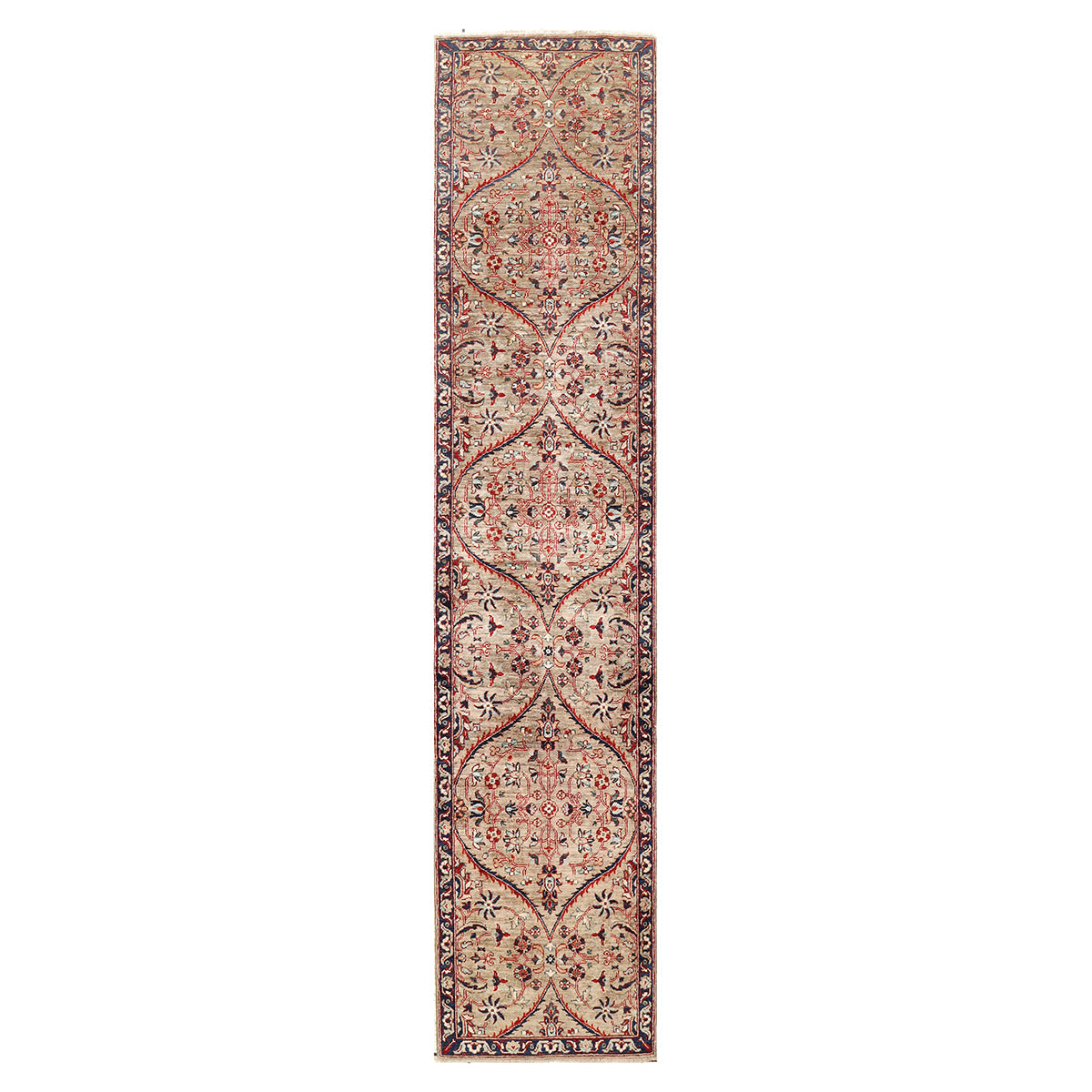 ARYANA ARYAN LIGHT GREEN / NAVY 2'-5" X 11'-6"
