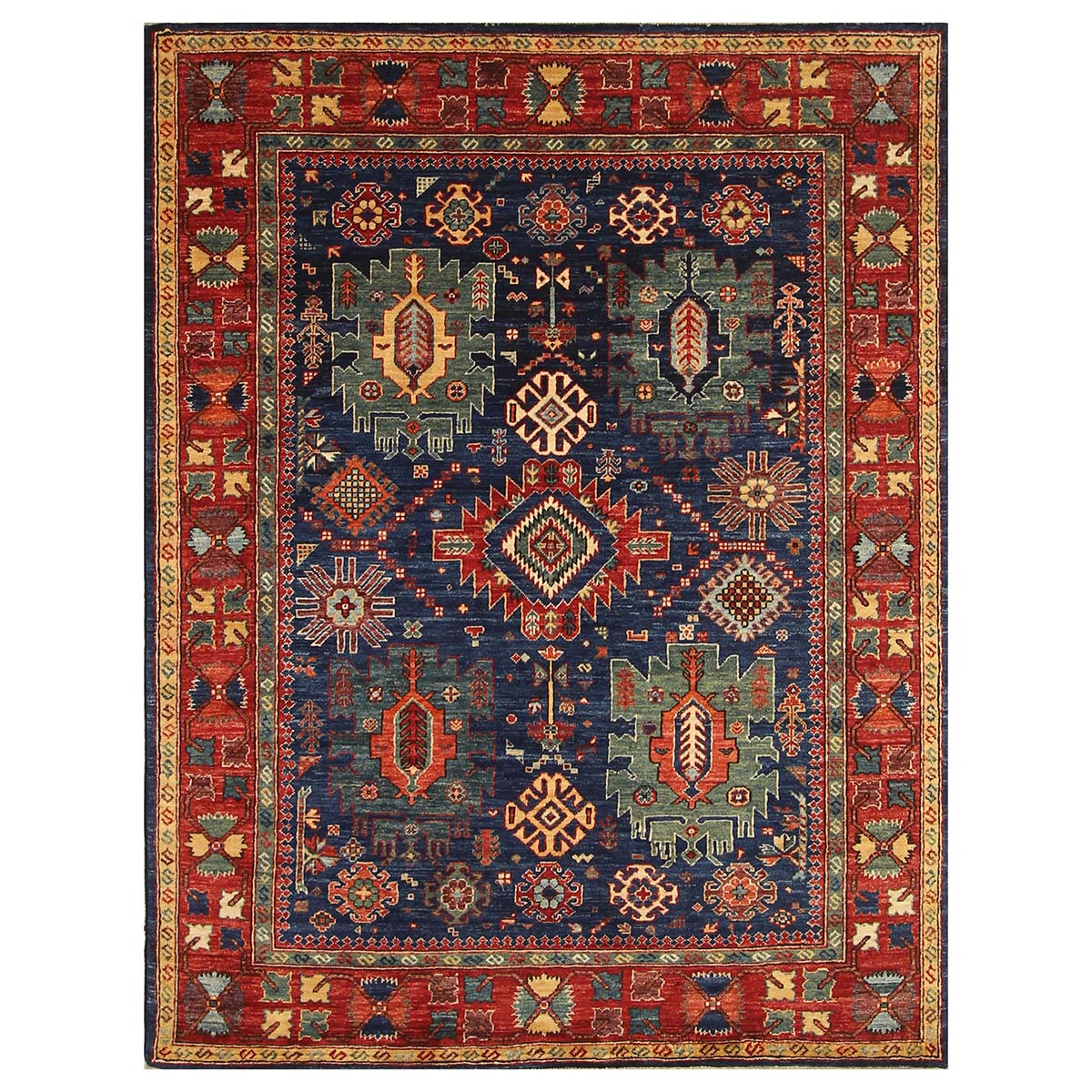 ARYANA ARYAN BLUE / RED 4'-11" X 6'-4"