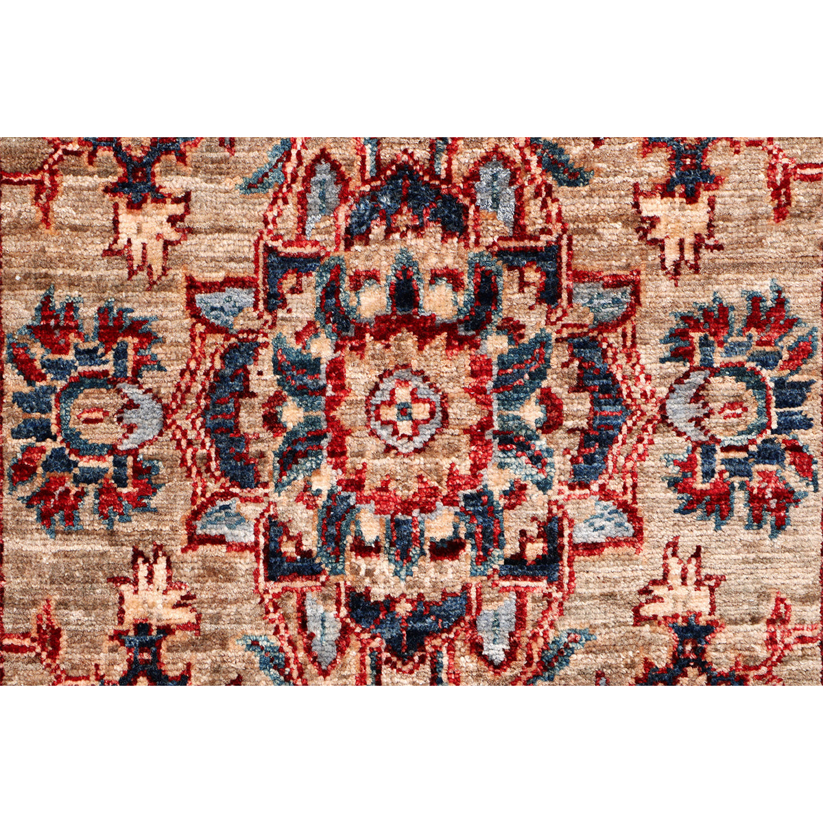 ARYANA ARYAN LIGHT GREEN / RED 2'6" X 14'2"