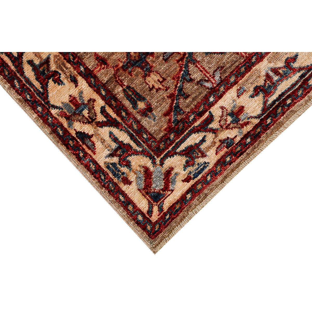 ARYANA ARYAN LIGHT GREEN / RED 2'6" X 14'2"