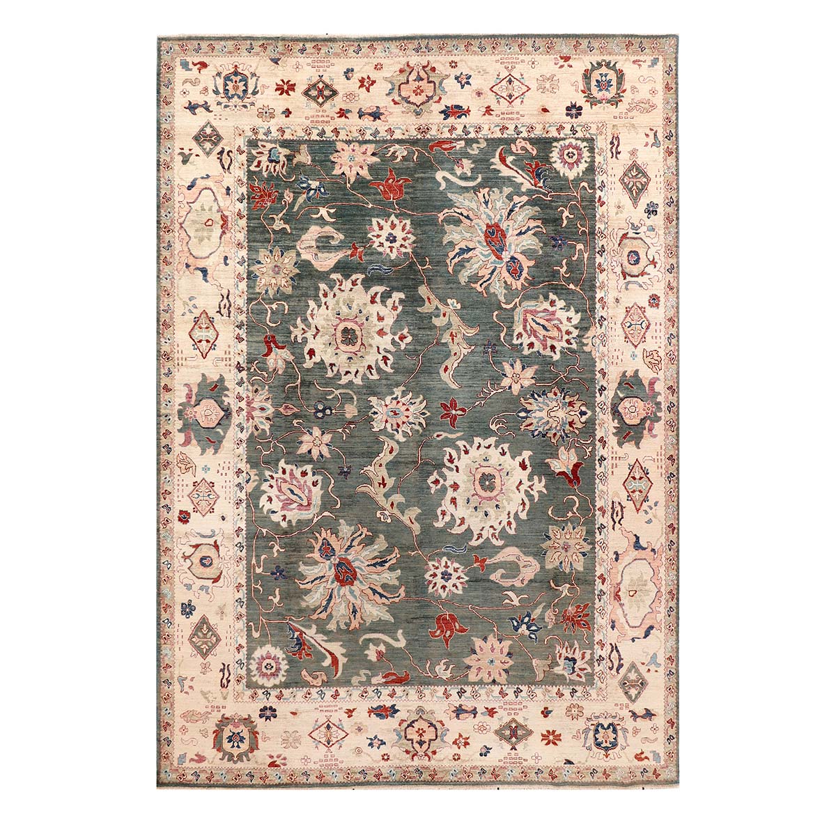 ARYANA ARYAN GREEN / IVORY 8'10" X 11'10"