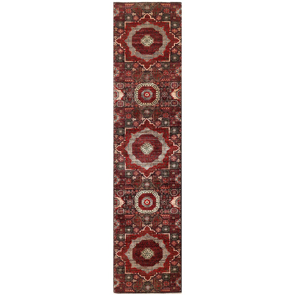 ARYANA MAMLU GREEN / RED 2'6" X 11'11"