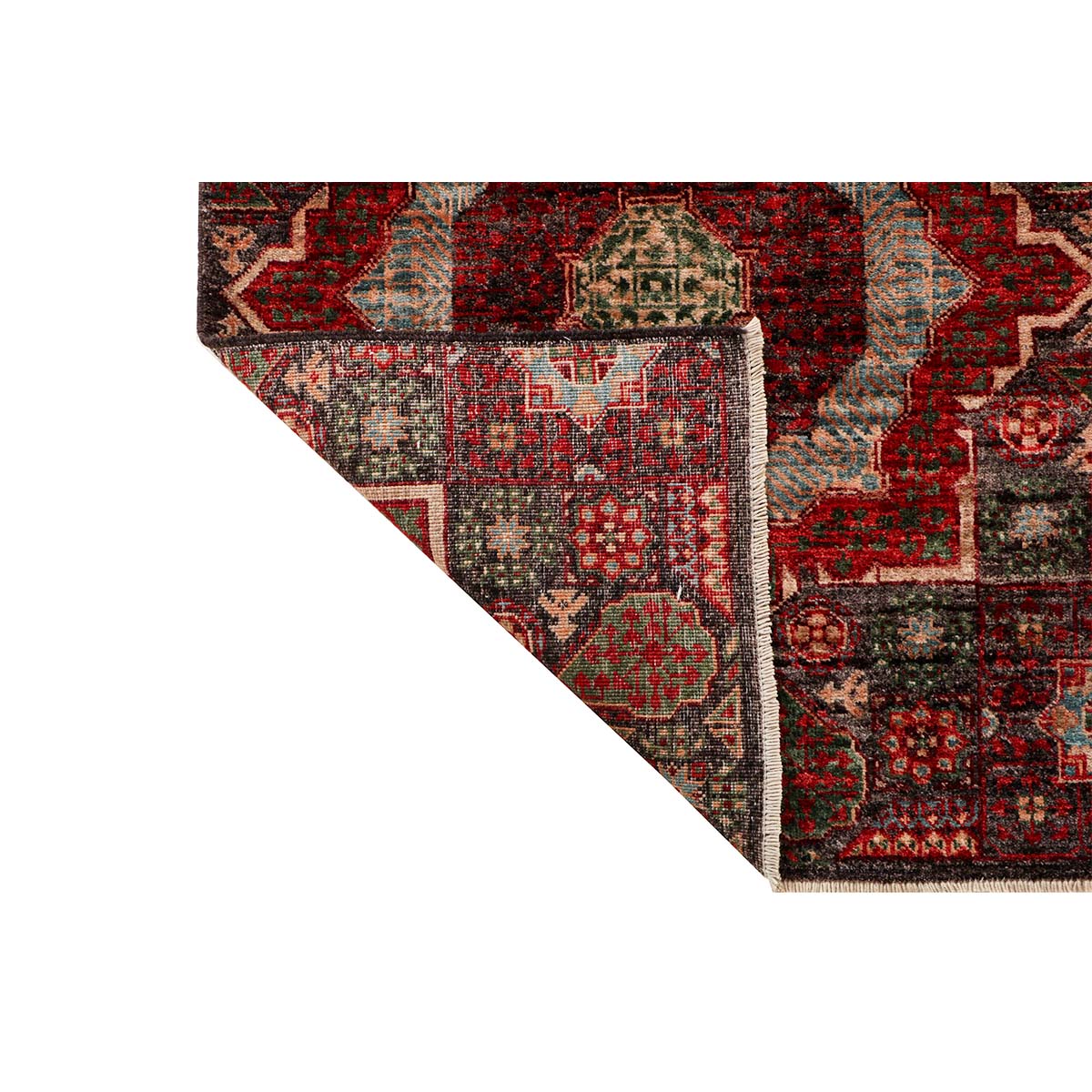ARYANA MAMLU GREEN / RED 2'6" X 11'11"