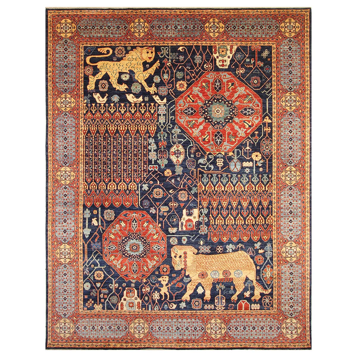 ARYANA ARYAN BLUE / RED 9' X 11'9"