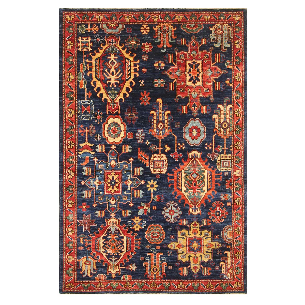 ARYANA ARYAN BLUE / RED 3'10" X 5'11"
