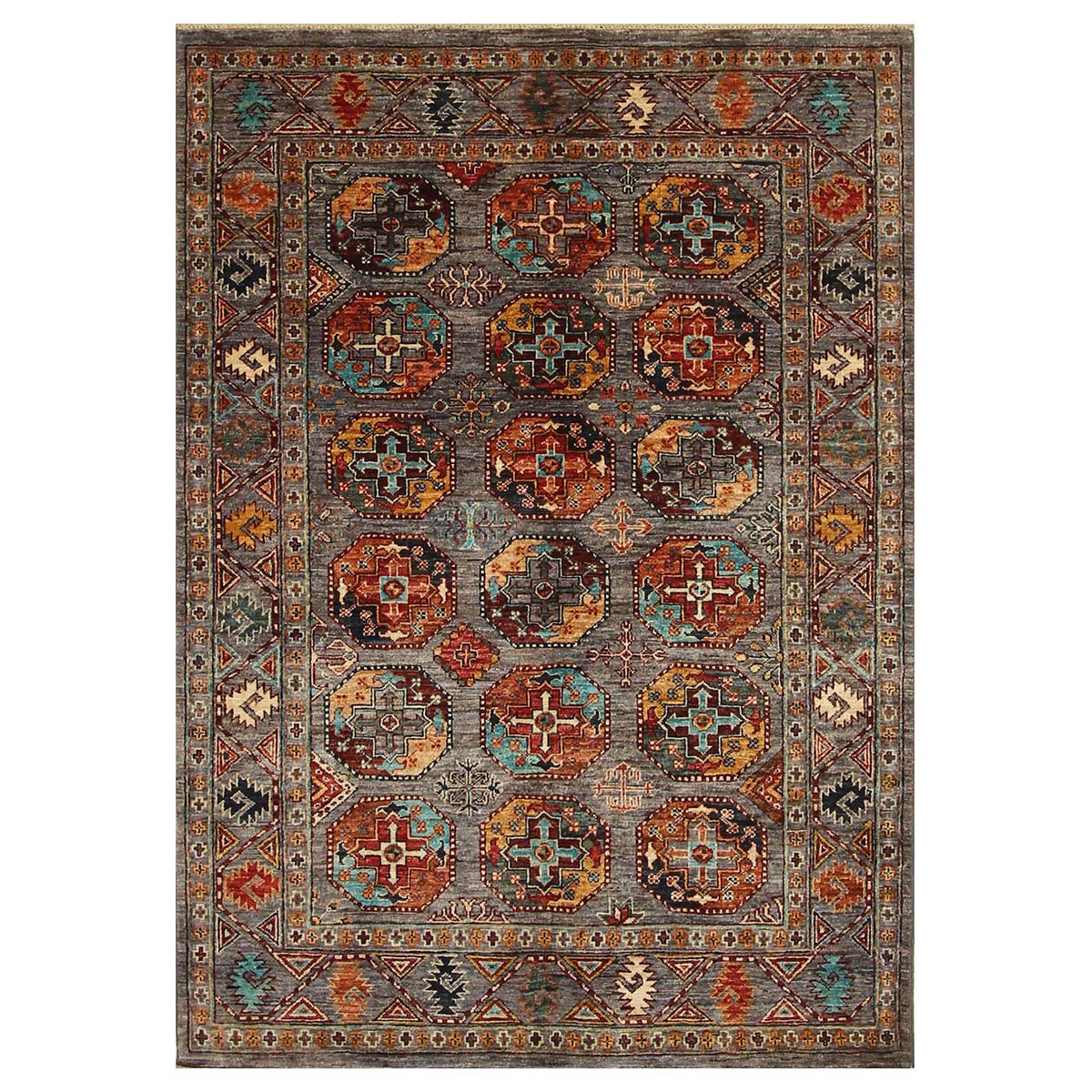 ARYANA ARYAN LIGHT GREY / MULTI 4'4" X 6'1"