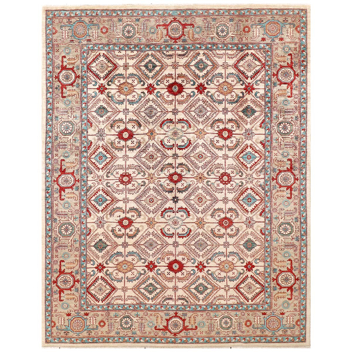 ARYANA ARYAN IVORY / LIGHT GREEN 7'9" X 9'11"