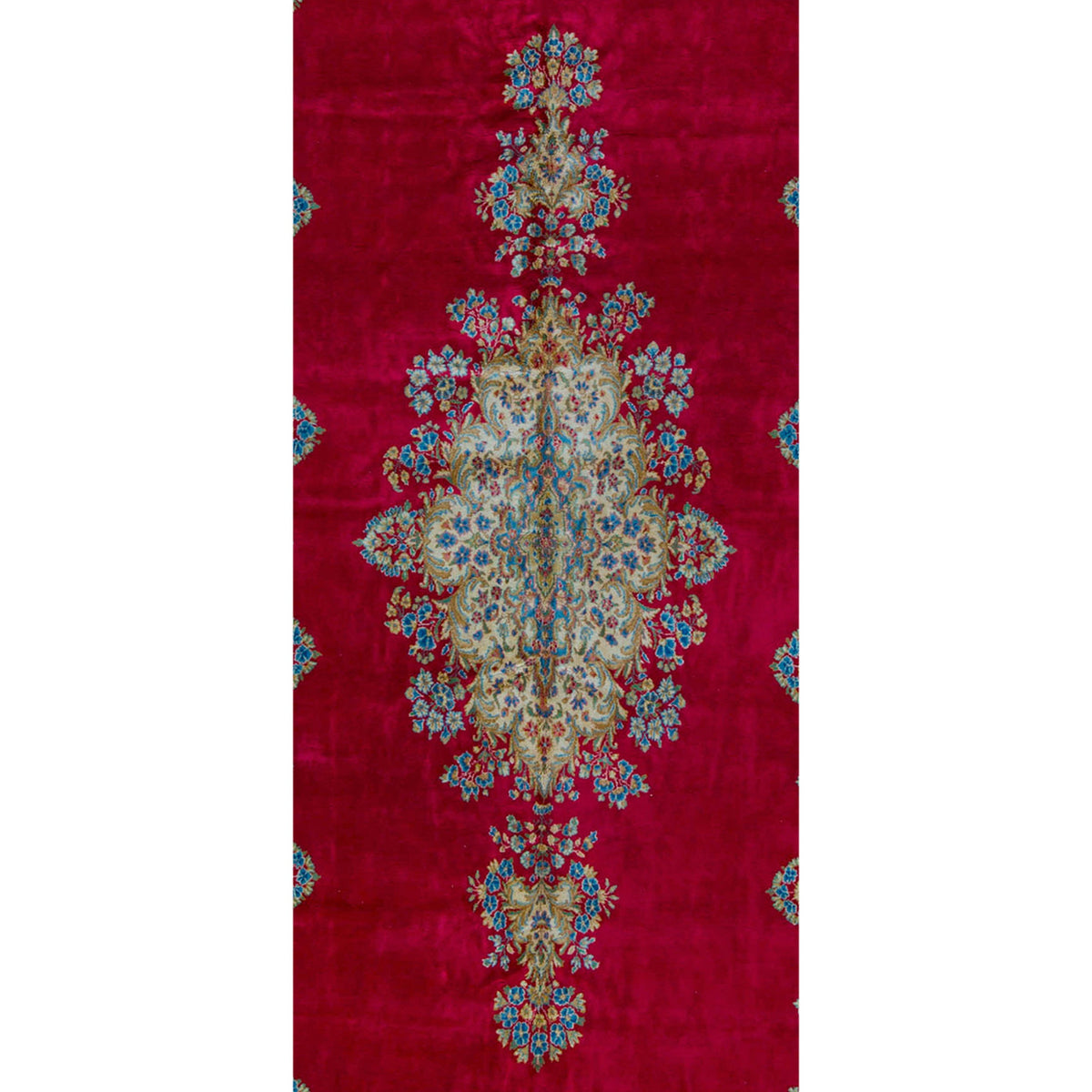 SEMI-ANTIQUE KIRMAN ROSE 9'8" X 19'8"