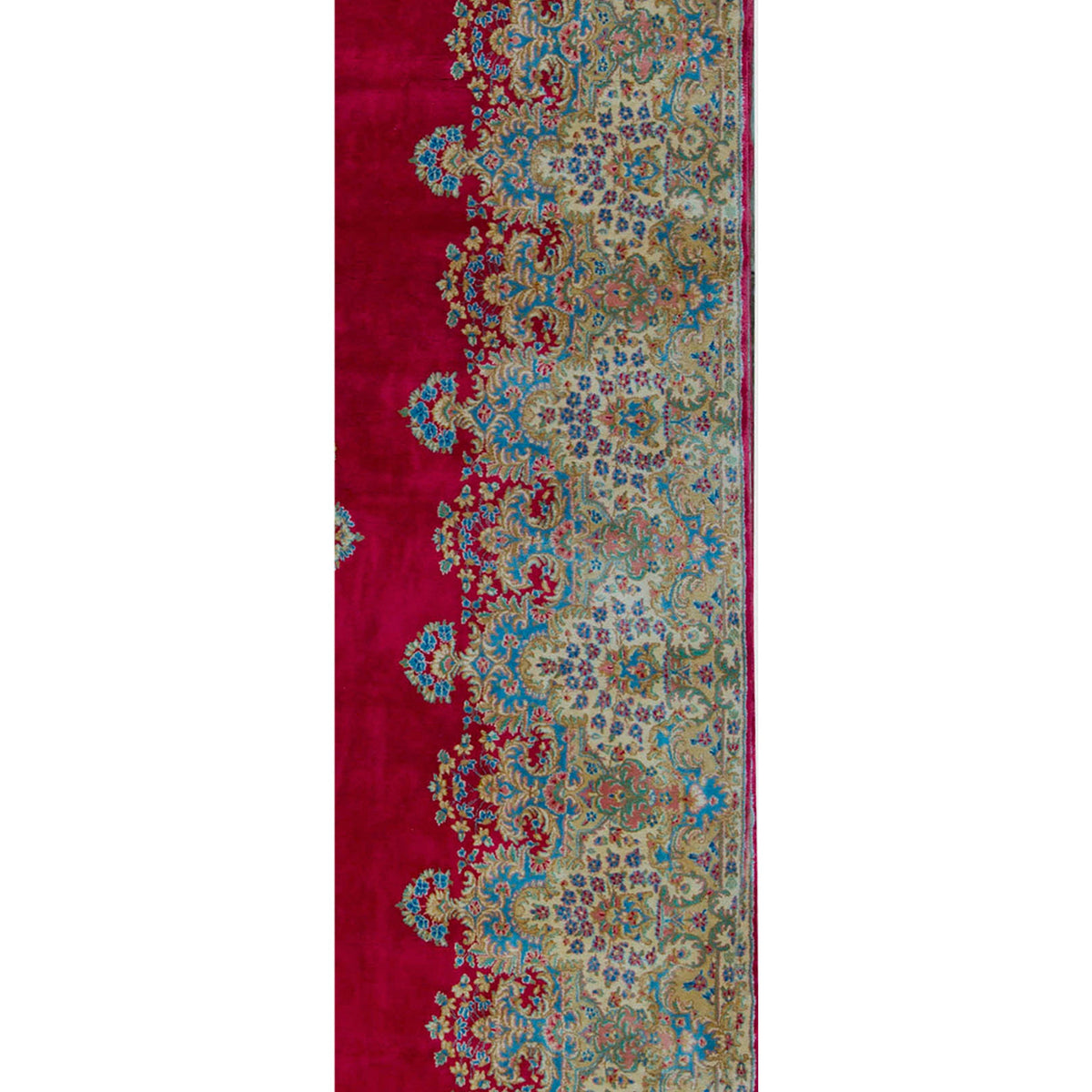 SEMI-ANTIQUE KIRMAN ROSE 9'8" X 19'8"