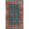 SEMI-ANTIQUE KIRMAN BLUE / ROSE 9'11" X 15'10"