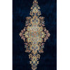 SEMI-ANTIQUE KIRMAN DARK BLUE / IVORY 5'8" X 11'8"