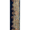 SEMI-ANTIQUE KIRMAN DARK BLUE / IVORY 5'8" X 11'8"