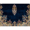 SEMI-ANTIQUE KIRMAN DARK BLUE / IVORY 5'8" X 11'8"