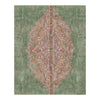 SEMI-ANTIQUE KIRMAN LIGHT GREEN / IVORY 14'2" X 21'10"